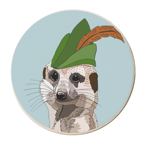 Robin Hood Meercat - personalised beer coaster by Casey Rogers