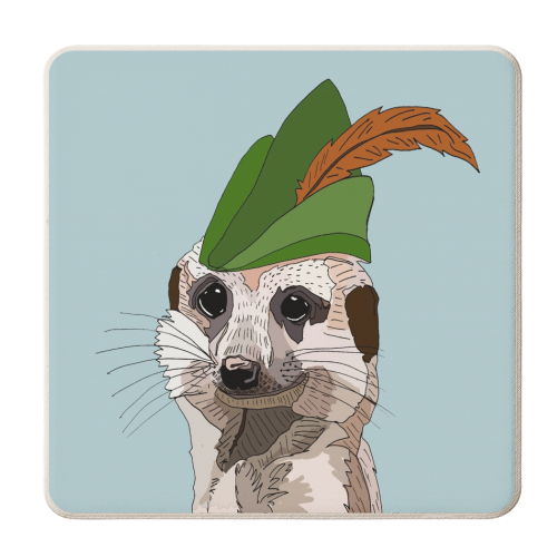 Robin Hood Meercat - personalised beer coaster by Casey Rogers