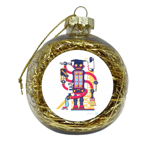 Robot - xmas bauble by Patrick Michael Joseph Welham