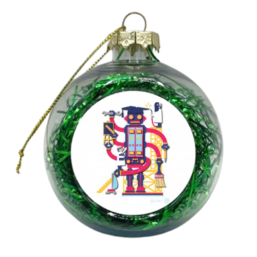 Robot - xmas bauble by Patrick Michael Joseph Welham