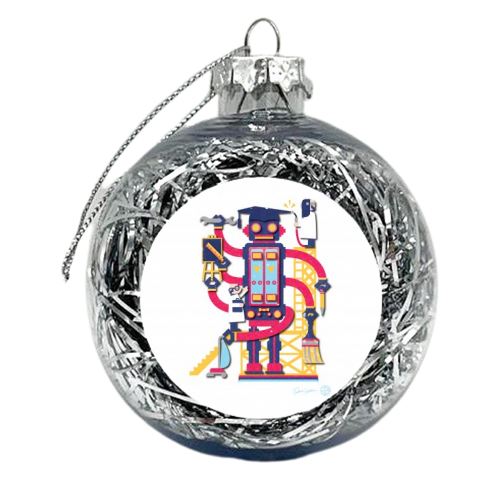 Robot - xmas bauble by Patrick Michael Joseph Welham