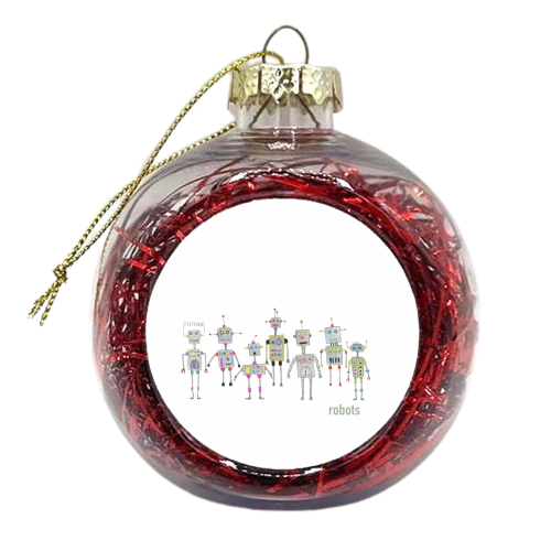 Robot defence league - xmas bauble by Ellen Chatelain