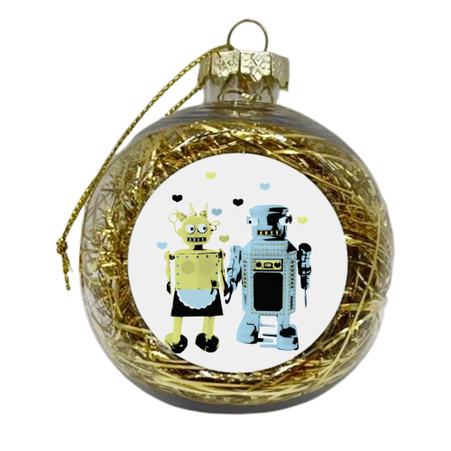 Robot Love - xmas bauble by dom marshall
