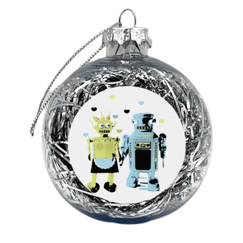 Robot Love - xmas bauble by dom marshall