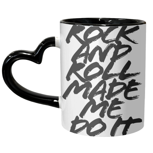 Rock and Roll Made Me Do It Grunge Caps - unique mug by Toni Scott