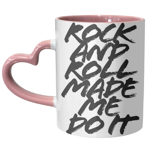 Rock and Roll Made Me Do It Grunge Caps - unique mug by Toni Scott