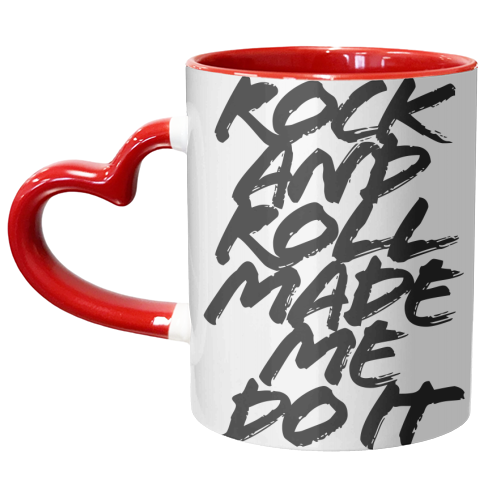 Rock and Roll Made Me Do It Grunge Caps - unique mug by Toni Scott