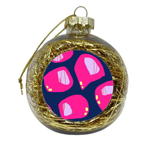 Rock on Navy - xmas bauble by Jennifer Duckett