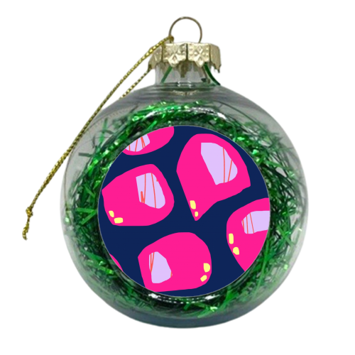Rock on Navy - xmas bauble by Jennifer Duckett