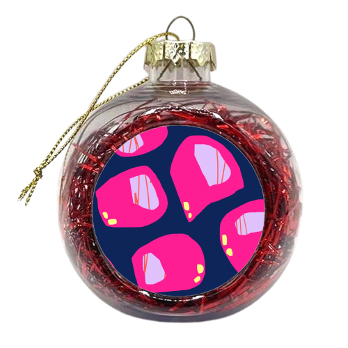 Rock on Navy - xmas bauble by Jennifer Duckett