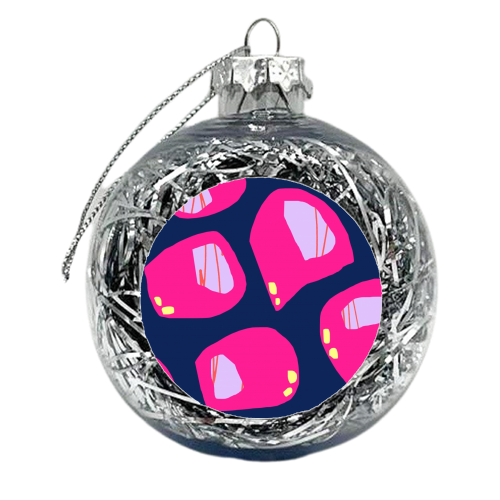 Rock on Navy - xmas bauble by Jennifer Duckett