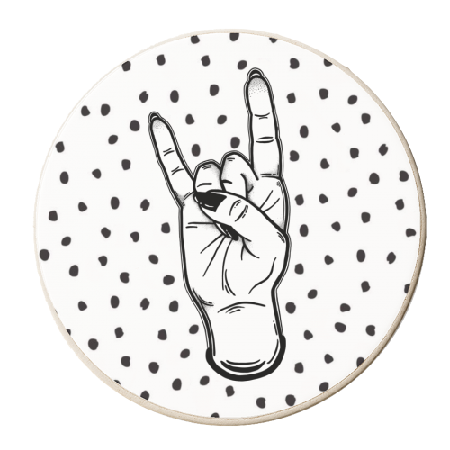 ROCK - personalised beer coaster by Hollie Mills