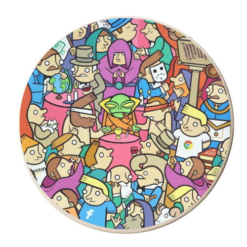 Rockefeller's annual bilderberg bash at bohemian grove - personalised beer coaster by Darren Baxter