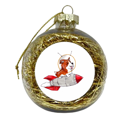 Rocket Space Corgi - xmas bauble by Gaz is a Cookie