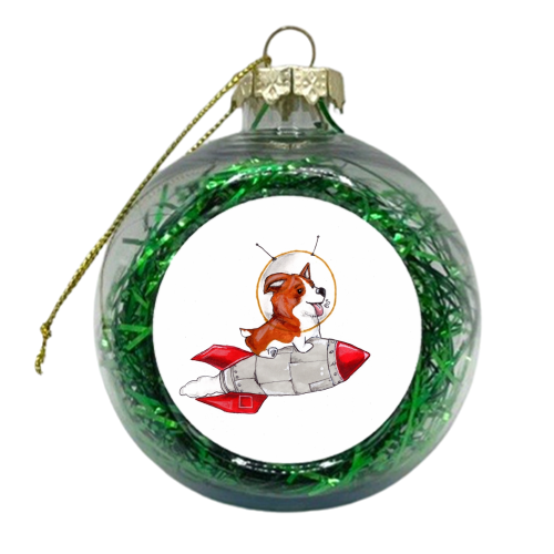 Rocket Space Corgi - xmas bauble by Gaz is a Cookie
