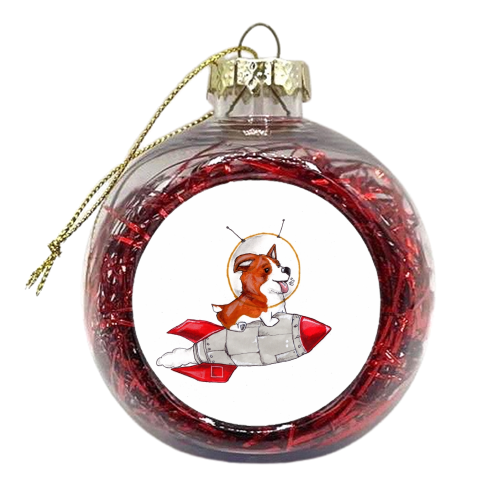 Rocket Space Corgi - xmas bauble by Gaz is a Cookie