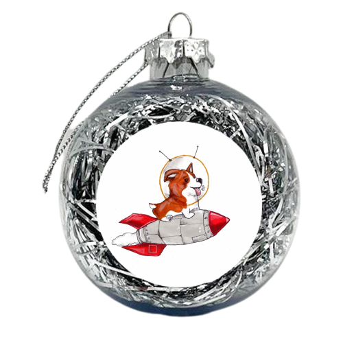 Rocket Space Corgi - xmas bauble by Gaz is a Cookie