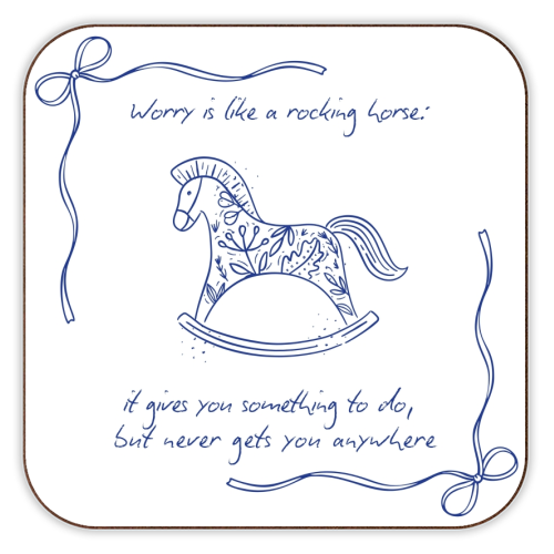 Rocking Horse - personalised beer coaster by Ms Doodle