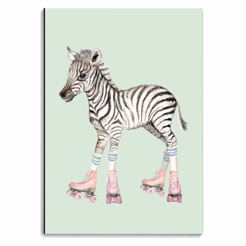 Roller skating Zebra - personalised A4, A5, A6 notebook by Beth Reed