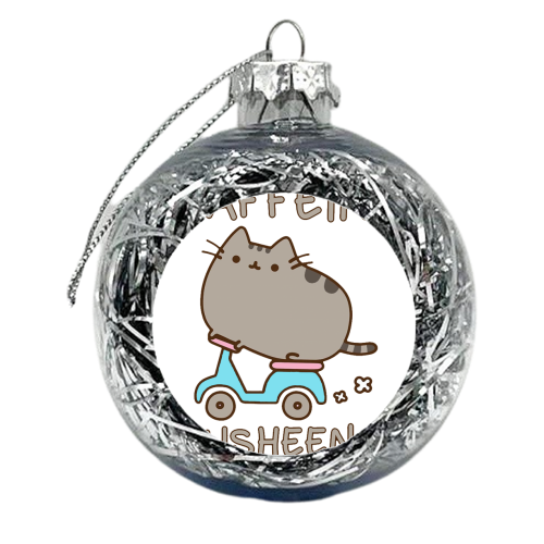 rolling cat - xmas bauble by angel quiroga