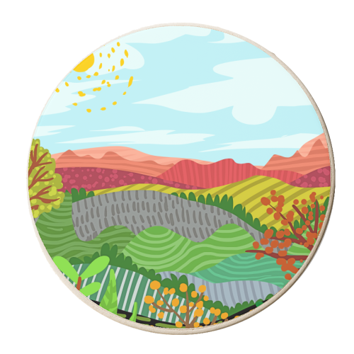 Rolling Yorkshire Hills - personalised beer coaster by Uma Prabhakar Gokhale