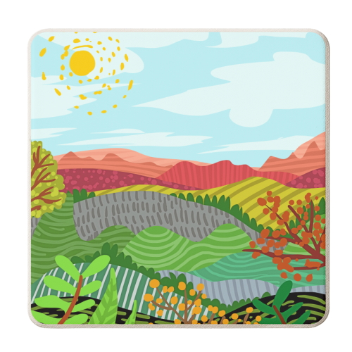 Rolling Yorkshire Hills - personalised beer coaster by Uma Prabhakar Gokhale