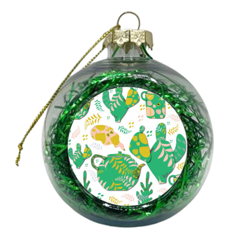 Romance of the teapot - xmas bauble by Elena Mileva-Krasteva