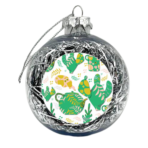 Romance of the teapot - xmas bauble by Elena Mileva-Krasteva