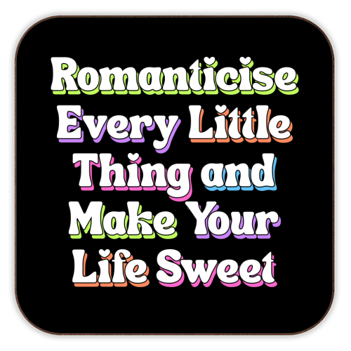 Romanticise Every Little Thing And Make Your Life Sweet - personalised beer coaster by Nida Designs