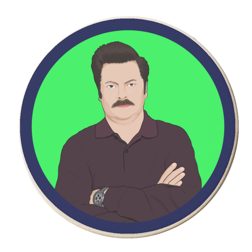 Ron Swanson - personalised beer coaster by Pink and Pip