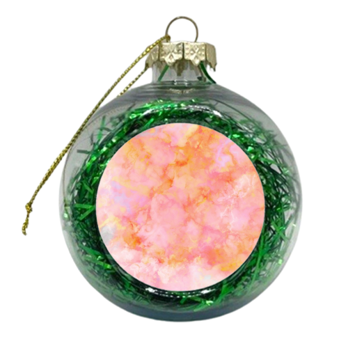 Rosé and Sunny Marble - pink, coral and orange - xmas bauble by Dominique Vari