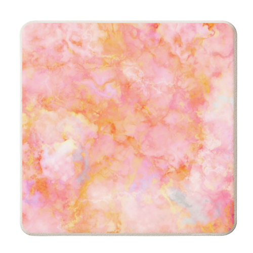 Rosé and Sunny Marble - pink, coral and orange - personalised beer coaster by Dominique Vari