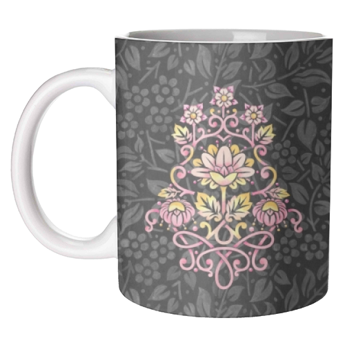 Rose Damask - unique mug by Patricia Shea