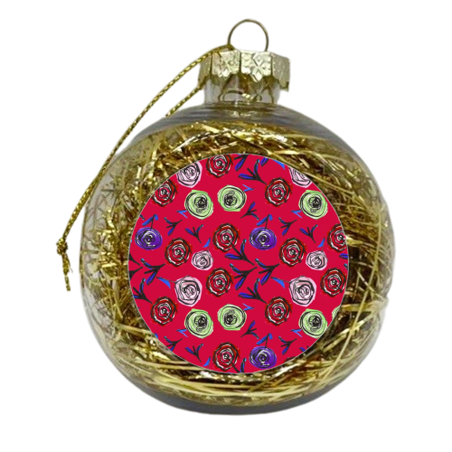 Roses are Red - xmas bauble by Trish Westrop