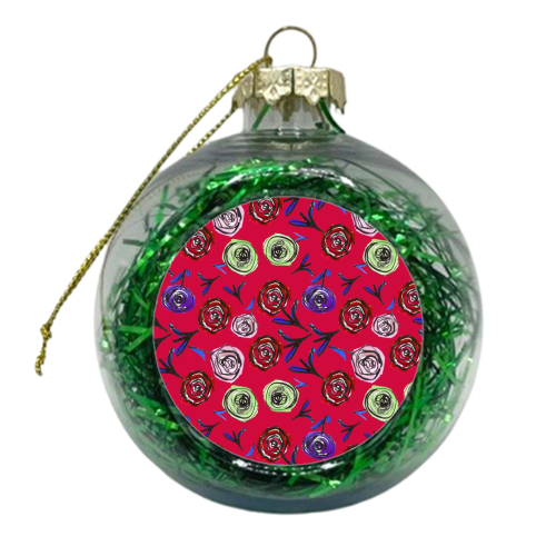 Roses are Red - xmas bauble by Trish Westrop