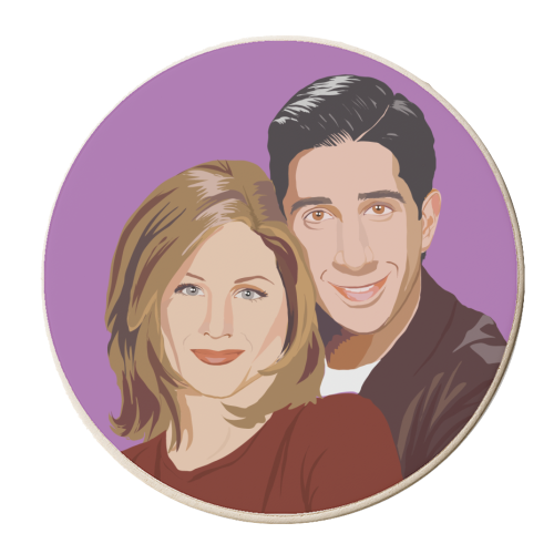 Ross and Rachel from Friends - personalised beer coaster by AbiGoLucky