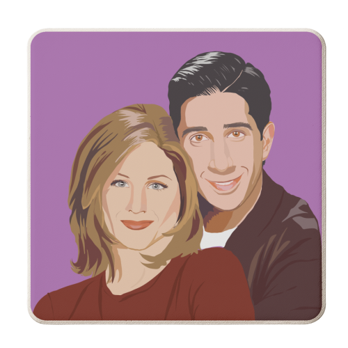 Ross and Rachel from Friends - personalised beer coaster by AbiGoLucky