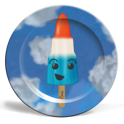 Ross Rocket - ceramic dinner plate by LozMac