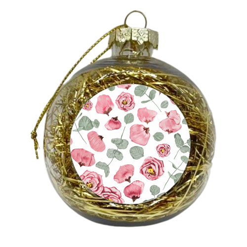 Rosy Romance - xmas bauble by Uma Prabhakar Gokhale