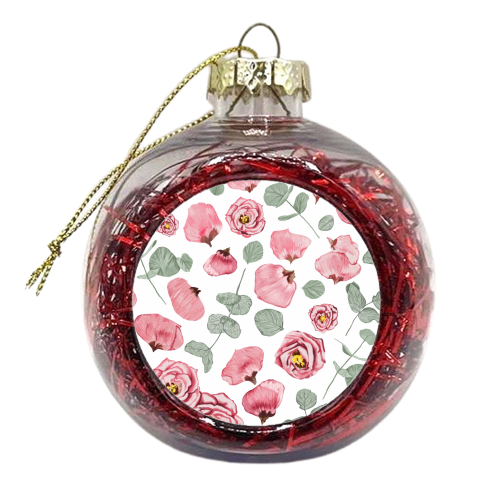 Rosy Romance - xmas bauble by Uma Prabhakar Gokhale