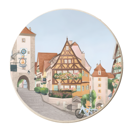 Rothenburg Germany - personalised beer coaster by Kun Pact