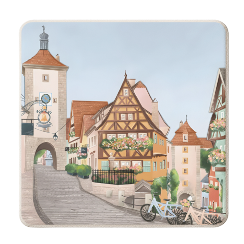 Rothenburg Germany - personalised beer coaster by Kun Pact