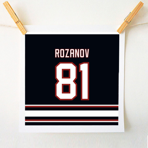 Rozanov - Boston Jersey - black - A1 - A4 art print by The Girl Next Draw