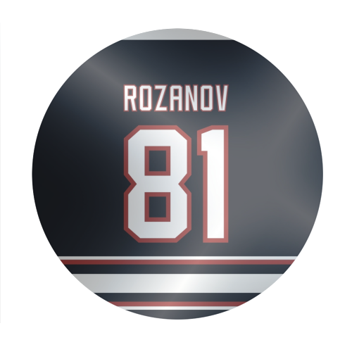 Rozanov - Boston Jersey - black - Circle Sticker by The Girl Next Draw
