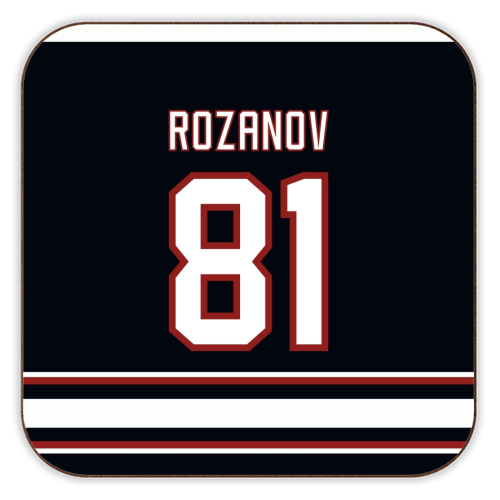 Rozanov - Boston Jersey - black - personalised beer coaster by The Girl Next Draw