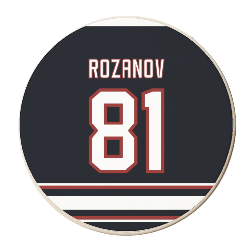Rozanov - Boston Jersey - black - personalised beer coaster by The Girl Next Draw