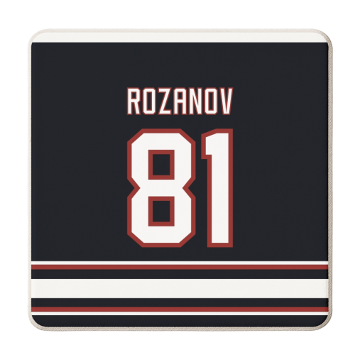 Rozanov - Boston Jersey - black - personalised beer coaster by The Girl Next Draw