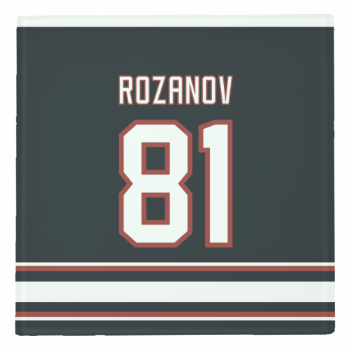 Rozanov - Boston Jersey - black - personalised beer coaster by The Girl Next Draw