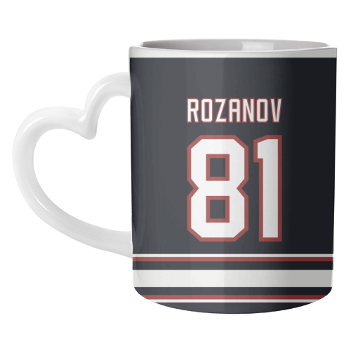 Rozanov - Boston Jersey - black - unique mug by The Girl Next Draw