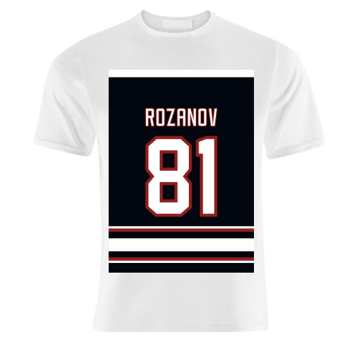 Rozanov - Boston Jersey - black - unique t shirt by The Girl Next Draw